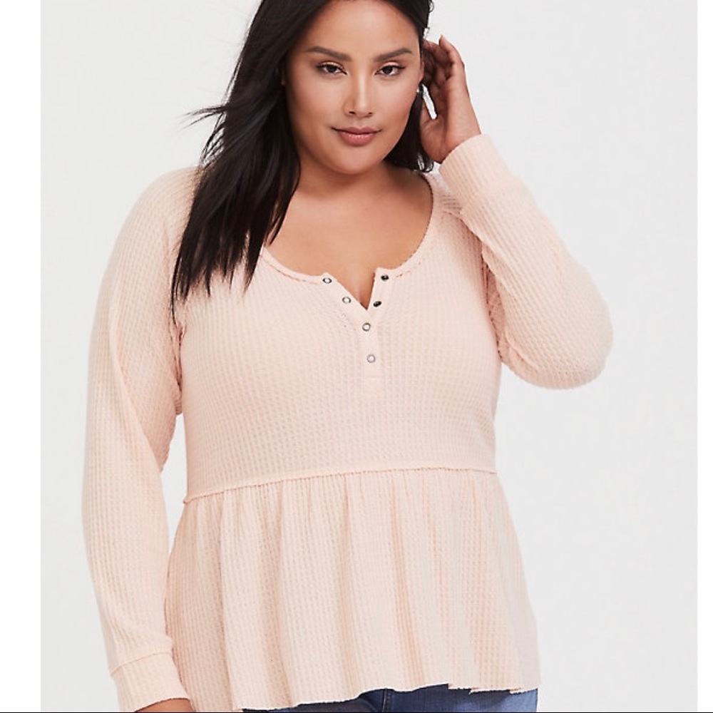 Blush Pink Torrid Henley
